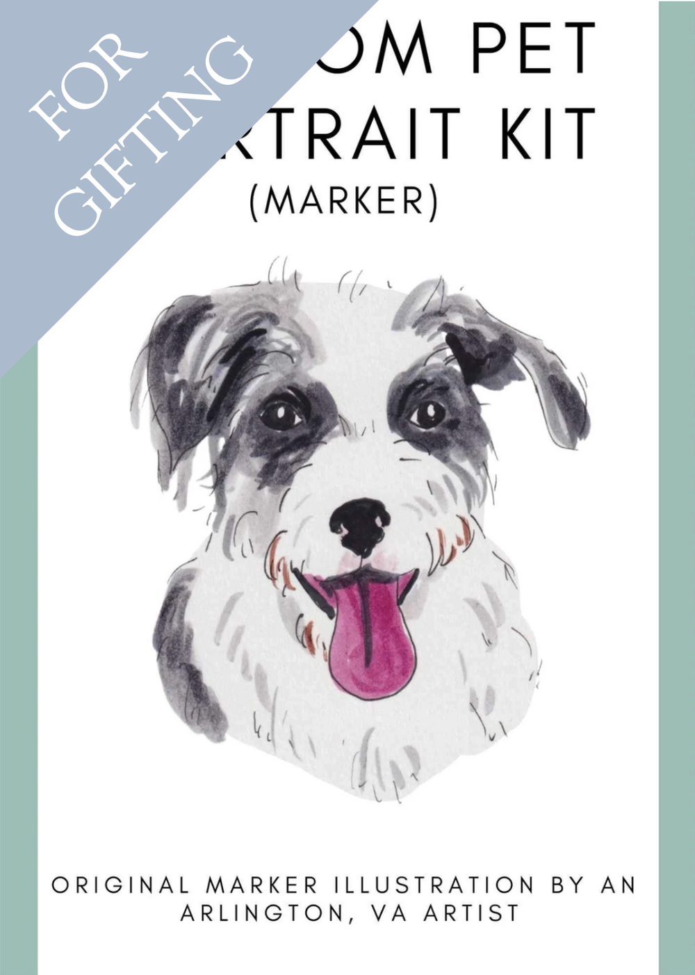 Custom Pet Portrait Kit – Hand-Drawn Marker Illustration Gift for